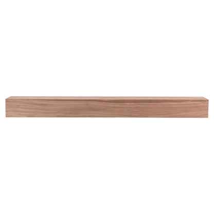 Modern Ember Walnut Creek 60 Inch Fireplace Mantel Shelf, Unfinished - Durable 9" Depth, Wall-Mounted Shelf with Smooth Finish and Close-Grain Details, Real Walnut Wood