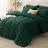 CozyLux Queen Comforter Set Emerald Green - 7 Pieces Bed in a Bag Queen, All Season Soft Bedding Sets, Oeko-Tex Certified Bed Set with Down Alternative Comforter, Sheets, Pillowcases & Pillow Shams CozyLux