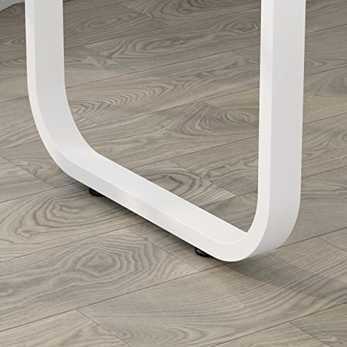 Homsee Home Office Computer Desk Corner Desk with 3 Drawers and 2 Shelves, 55 Inch Large L-Shaped Study Writing Table with Storage Cabinet - Walnut and White Homsee