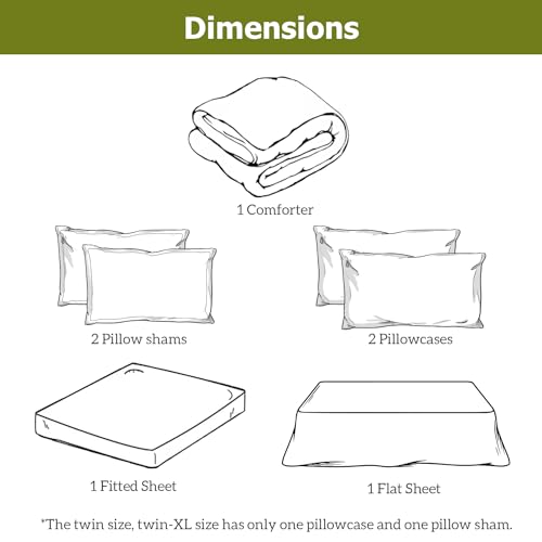 Kozyhvn Twin XL Comforter Set 5 Pieces, Dark Green, Reversible Sage Green Bedding Set, Soft Bed in a Bag Twin XL with Comforter, Sheets, Pillowcase & Sham, All Seasons Boho Bed Set Kozyhvn