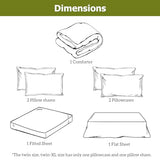 Kozyhvn Twin XL Comforter Set 5 Pieces, Dark Green, Reversible Sage Green Bedding Set, Soft Bed in a Bag Twin XL with Comforter, Sheets, Pillowcase & Sham, All Seasons Boho Bed Set Kozyhvn