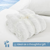 Cozy Bliss Cooling Comforter Seersucker Plaid Twin Size, Q-Max 0.45 Lightweight Cooling Blanket, Breathable Silk Smooth Summer Bedding Quilt for Hot Sleepers Night Sweats White Cozy Bliss