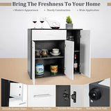 Giantex Buffet Cabinet with Storage, 3 Door Kitchen Cupboard with Large Drawer, Adjustable Shelf, Wood Kitchen Organizer, Entryway Console Table, Dining Room Furniture Giantex