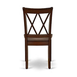 East West Furniture Antique 3 Piece Room Set Contains a Round Wooden Table with Pedestal and 2 Kitchen Dining Chairs, 36x36 Inch, AMCL3-MAH-W East West Furniture