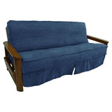 Blazing Needles Solid Microsuede Double Corded 8" to 9" Futon Slipcover, Full, Indigo Blazing Needles