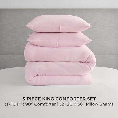 Juicy Couture Marshmallow Pink Velour King Comforter Set - 3 Piece Luxury Bedding Ensemble Juicy Couture