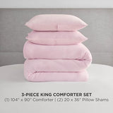 Juicy Couture Marshmallow Pink Velour King Comforter Set - 3 Piece Luxury Bedding Ensemble Juicy Couture