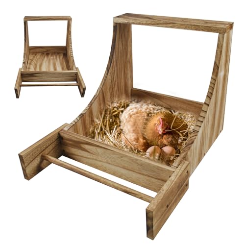 kathson Chicken Nesting Box with Perch,Wood Chickens Coop Nesting Boxes Single Compartment Hen Nesting Box Big Duty Laying Nest Boxes for Hens Ducks and Poultry(1 Pcs) - WoodArtSupply