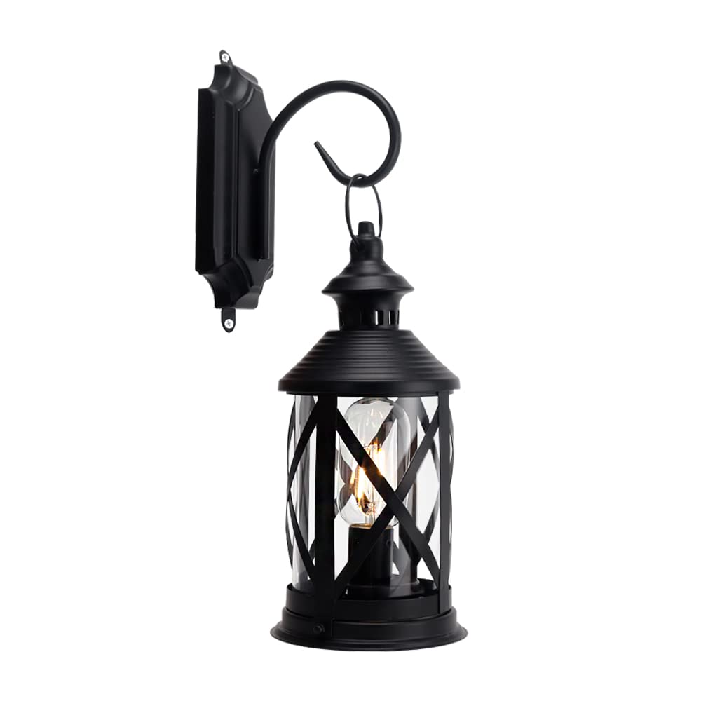 TRIROCKS Battery Powered Metal Lamp 10'' Tall Decorative Cordless Table Lamps LED Edison Lights Hanging Lamps with Metal Hook for Home Decor Patio Garden Wedding Parties Indoor Outdoor(Black) TRIROCKS
