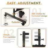 YSEJOMP Room Divider Screen 72"x72" with Lockable Caster Wheels, Privacy Panel for Home, Office, or Classroom, Easy to Move and Secure with Brake,Height Adjustable (Black, 72 X 72 Inches) YSEJOMP