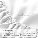 1 Fitted Sheet Only, 100% Egyptian Cotton, fitts Upto 15 Inch Deep Pocket, Bottom Sheets Only, King Size, Hotel Luxury Single Fitted Sheet Only, High Thread Count, Soft & Breathable, White Solid MD Home Decore