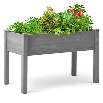 48x24x30 inch Raised Garden Bed with Legs, Elevated Wooden Planter Box for Outdoor Plants Flowers Fruits Vegetable Herb Growing