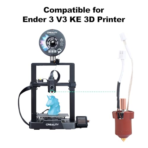 Creality Ender 3 V3 KE Ceramic Hotend Kit 300°C High Temperature Heating Block 3D Printer Parts All Metal High Thermal Conductivity Extruder Hot End Replacement with 2Pcs 0.4 Nozzles