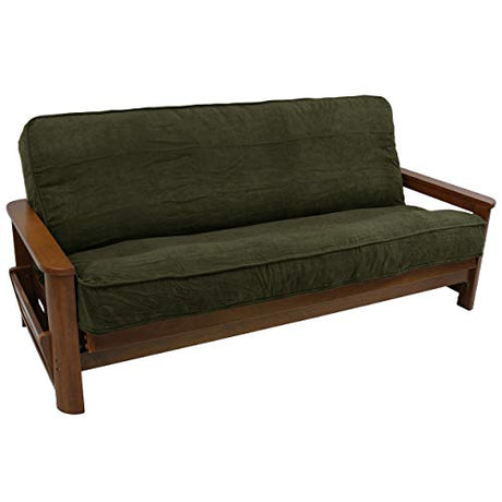 Blazing Needles Solid Microsuede Double Corded 8" to 9" Futon Cover, Full, Hunter Green Blazing Needles