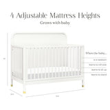 Namesake Brimsley Tambour 4-in-1 Convertible Crib in Warm White, GREENGUARDGold Certified NAMESAKE