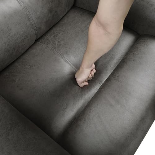 Lexicon Rocker Recliner Chair, Reclining Rocking Chair, Home Theater Reclining Seat, Manual Recliner Seat for Living Room, Nursery, Bedroom, Office, Apartment, Grey Lexicon