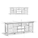 SIMPLIHOME Artisan SOLID WOOD Universal TV Media Stand, 72 inch Wide, Transitional, Living Room Entertainment Center, Storage Cabinet, for Flat Screen TVs up to 80 inches in Farmhouse Brown SIMPLIHOME