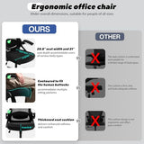Fizzin Ergonomic Office Chair, 400 LBS Computer Chairs with Adjustable Lumbar Support, Breathable Mesh Desk Chair Ergonomic with Thickened Cushion, Comfy Home Office Desk Chair (Black) Fizzin