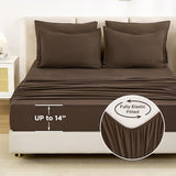 Litanika Queen Comforter Set Brown - 7 Pieces Bed in a Bag Queen Bedding Comforter Sets, Solid Lightweight Bed Set with Comforter, Sheets, Pillowcases & Shams Litanika
