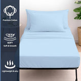 Cottington Lane 4 Piece Cot Sheets Set 30" X 75" with 6 Inch Deep Pocket Light Blue Solid, 100% Egyptian Cotton Cot Sheets, Perfect for Narrow Twin, Camp Bunk,Trifold Mattress, Guest Bed Replacement Cottington Lane