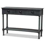 Baxton Studio Garvey French Provincial Grey Finished Wood 3-Drawer Entryway Console Table Baxton Studio