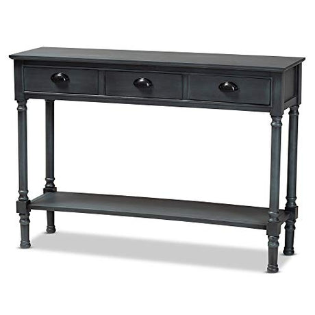 Baxton Studio Garvey French Provincial Grey Finished Wood 3-Drawer Entryway Console Table Baxton Studio