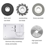 Precision Mini Electric Table Saw, DIY Hobby Handmade Woodworking Bench Cutting Machine Adjustable Cut Depth Small Desktop Saw for Miniature Wood Craft Billowvolve