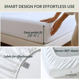 CLOUDSCAPE 100% Egyptian Cotton Queen Sheets - 400 Thread Count Extra Deep Pocket Sheets, Fits Upto Full Bed, All Season Durable Luxury Soft Cooling Cotton Bedding, Breathable Sheets-White CLOUDSCAPE LINEN