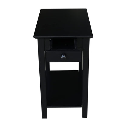 IC International Concepts International Concepts Narrow End Table, Black - WoodArtSupply