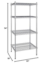 PRO&Family 18 inches x 24 inches NSF Chrome 4 Shelf Kit with 54 inches Posts. Shelves for Home, Kitchen, Office, Living Room, Garage, Restaurant, Durable Organizer, Storage Rack PRO&Family