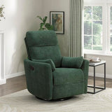Lexicon Modern Swivel Glider Recliner Chair - Quiet 360 Swivel Chair, Durable Microfiber Upholstered, 2 Pillows, Manual Reclining for Living Room, Small Spaces, Nursery, Apartment, Bedroom, Green