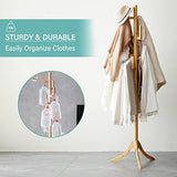 Vriccc Coat Rack Freestanding, Bamboo Cactus Coat Tree, Adjustable Height Wooden Coat Stand with 6 Hooks, kids coat rack, Used In The Bedroom Living Room, Office To Hang Clothes, Hats, Bags Vriccc