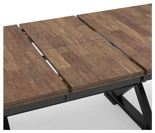 Signature Design by Ashley Wildenauer Dining Extension Table, 78" W x 40" D x 30" H, Black & Dark Brown Signature Design by Ashley