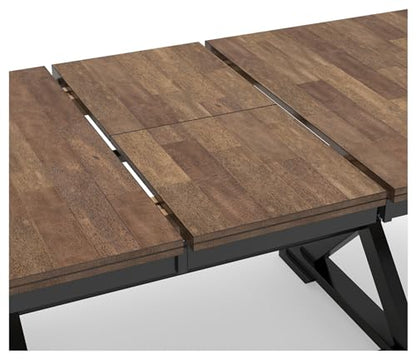 Signature Design by Ashley Wildenauer Dining Extension Table, 78" W x 40" D x 30" H, Black & Dark Brown - WoodArtSupply