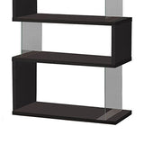 Coaster Furniture Asymmetrical Snaking Bookcase Black and Clear 800340 Coaster Home Furnishings