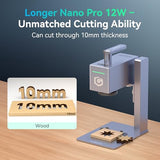 Longer Nano Pro 12000mW Laser Engraver 5000mm/s High-Speed Laser Engraving and Cutter Precision 0.01 * 0.01mm CNC, DIY Laser Cutter and Engraver Machine for Wood, Metal, Paper, Acrylic, Leather, Glass Longer