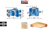 Amana Tool - SC553 2Piece Carbide Tipped 3-Wing Instile & Rail Adjustable Cabinet Door 2- Amana Tool