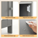 Tangkula Grey Freestanding Bathroom Storage Cabinet with Adjustable Shelf Tangkula