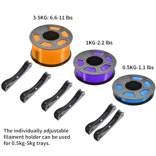 FYSETC 3D Printer Metal Filament Spool Holder - Adjustable Filament Stand Mount Rack: 0.5-5KG 3D Printing Material Roller Separated Brackets Fit All Spool Sizes Types Filament PLA PETG ABS - 1 Pack FYSETC