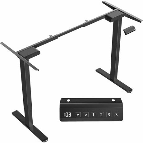 VIVO Electric Dual Motor Standing Desk Frame for 41 to 81 inch Table Tops, Frame Only, Ergonomic Standing Height Adjustable Base with Push Button Memory Controller, Black, DESK-V122EB VIVO