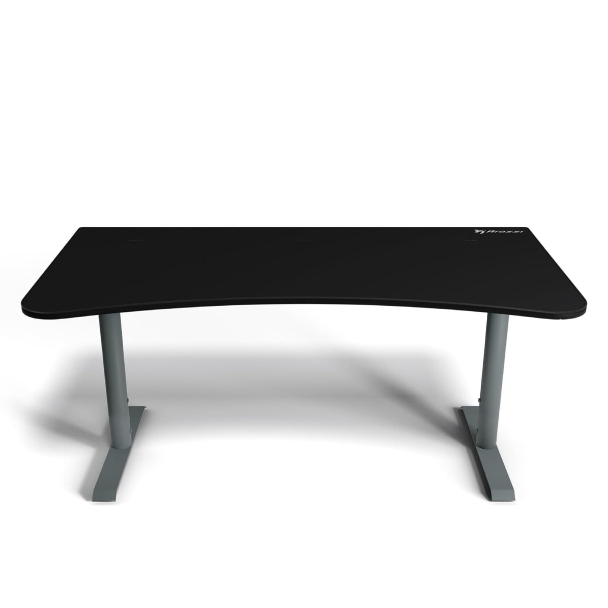 Arozzi Arena Ultrawide Curved Gaming and Office Desk with Full Surface Water Resistant Desk Mat with 3 Custom Monitor Mount Cut Outs and Under The Desk Cable Management Netting - Frozen Grey Arozzi