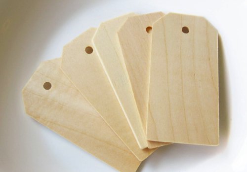 25 Wood Gift Price Tags 3 1/4 inch Long, by My Craft Supplies - WoodArtSupply