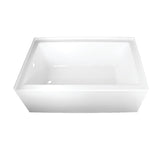 Kingston Brass Aqua Eden VTAP603622L 60-Inch Acrylic Alcove Tub with Left Hand Drain, White Kingston Brass