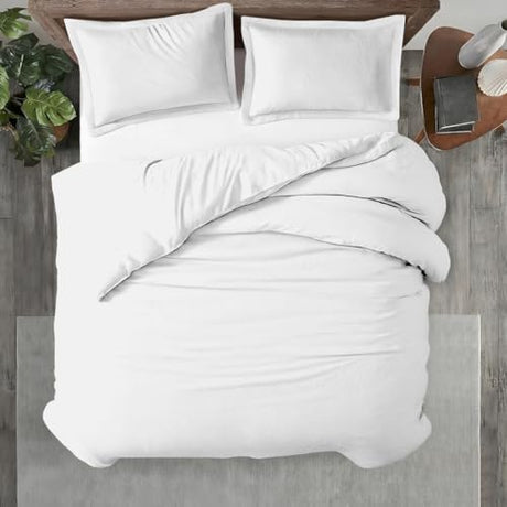 Kotton Culture 3 Pc Twin XL/Twin Duvet Cover Set-100% Egyptian Cotton 600 Thread Count Ultra Soft Premium Durable Comforter Cover Zipper Closure & Corner Ties- (White, 68" X 90") Kotton Culture