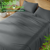 SONORO KATE 100% Viscose Derived from Bamboo_, Extra Deep Pocket up to 18"-24",Ultra Soft & Cooling Sheets for Hot Sleepers, Hotel Luxury Silky Bed Sheets (Dark Grey,King) SONORO KATE