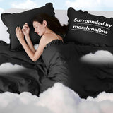 HARBOREST Queen Comforter Ruffle Black, Fluffy Queen Bedding, 3 Pieces Shabby Chic Comforter Set(1 Comforter & 2 Pillow Shams) HARBOREST