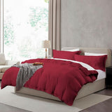 Hearth & Harbor Full Duvet Cover Set - Full Soft Prewashed Burgundy Red Duvet Cover, 3 Piece Set with Zipper Closure, 1 Duvet Cover 80x90 inches and 2 Pillow Shams Hearth & Harbor