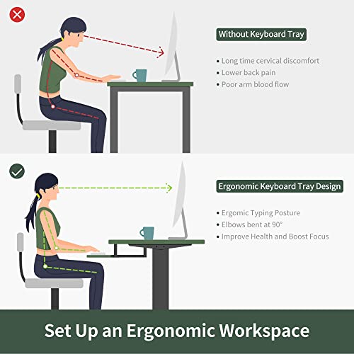 FEZIBO Standing Desk with Keyboard Tray, 48 × 24 Inches Electric Height Adjustable Desk, Sit Stand Up Desk, Computer Office Desk, Rustic Brown - WoodArtSupply