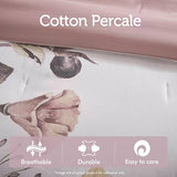 Madison Park Floral King Comforter Set, Cotton Rich Bedding Set Feminine Design Shabby Chic King Size Comforter Sets, All Season Bed Cover with Shams, Bed Skirt, Décor Pillow, Blush 8 Piece Madison Park