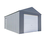 Sojag 12' x 20' Everest Galvalume Steel with Extra Tall Walls Garage Storage Building, Charcoal Sojag